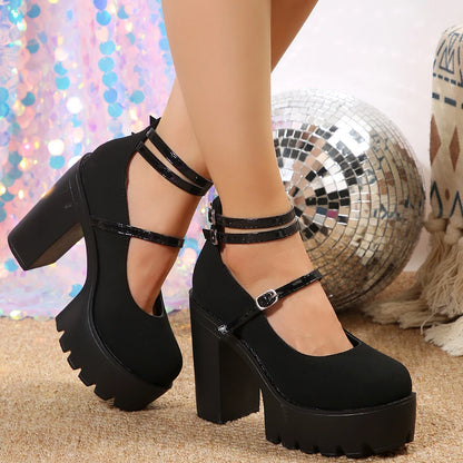 Saltos altos women mary janes janes woman plataforma sandálias femininas vestido novo vestido lolita sapatos grossos bombas zapatos mujer