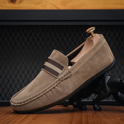 Forår mænds afslappede sko ruskind loafers til mænd moccasins af høj kvalitet fladder mandlige vandresko komfortable mænds køresko