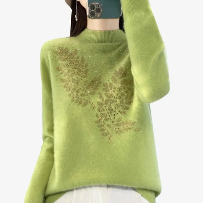 Women Sweaters Thick Warm Autumn Winter Mock Neck Fashion Pullovers Long Sleeve Basic Jumper Knit Bottoming Shirt Korean Sweater