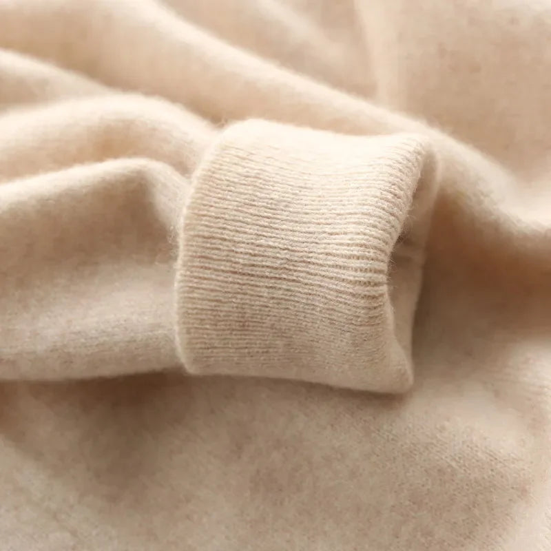 Soft Cashmere Sweater Men's Clothing Autumn Winter Pullover Business Casual Bottom V-neck Knitted Woolen Slim Fit Knitwear Male