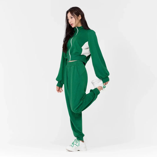 2025 Women's Sportswear Fashion casual street style long sleeve sweatshirt jacket trousers sportswear 2 piece set