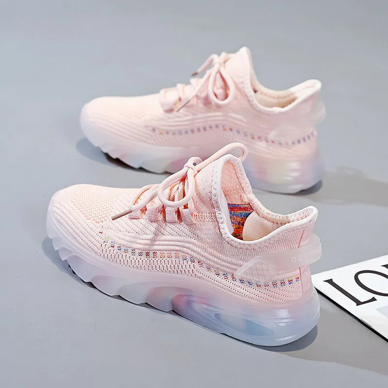 Nova plataforma de moda feminina sapatos esportivos outono novo tênis de tênis de corrida ao ar livre respirável
