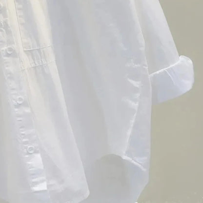 Long Sleeve White Women Shirt New Spring Casual Loose Office Blouse Lady Tops Button Simple Woman Clothes Blusas 12616