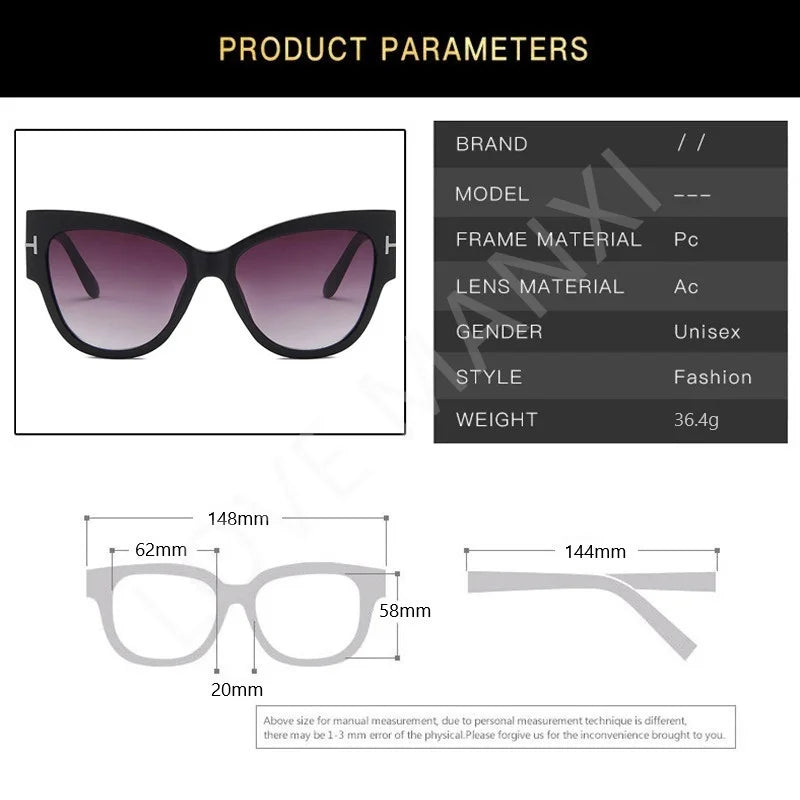 Women Sunglasses  New Fashion Brand Designer Cat Eye Female Gradient Points Sun Glasses Big Oculos Feminino De Sol UV400