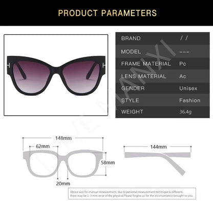 Women Sunglasses  New Fashion Brand Designer Cat Eye Female Gradient Points Sun Glasses Big Oculos Feminino De Sol UV400