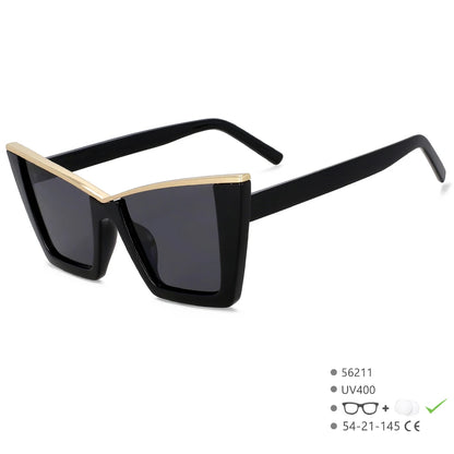 56211 Retro Square Cat Eye Sunglasses Women Popular Sun Glasses Ladies Black Eyeglasses Driver Goggles Uv400 Mirror