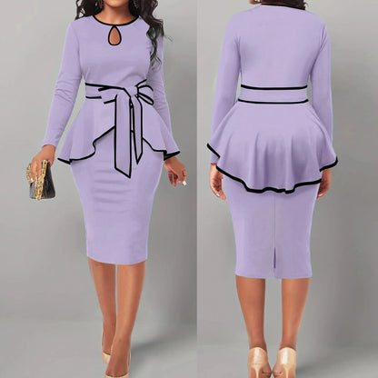 SexyElegant Amazon Cross-Border Suit Dress Ruffle Edge Top Side Slit Skirt 2-Piece Set For Women From China Big Land