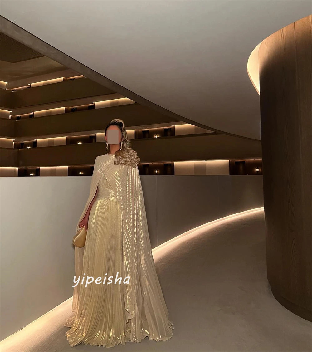 Персонализирана органза драпирана плитка официална вечер A-Line Jewel Bespoke Bespok