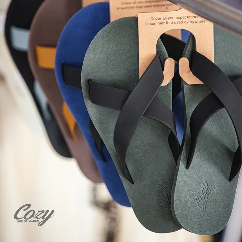 Maden menns kontrastfarge gummisandaler sklisikre strandferie for sommer utendørs casual tøfler komfort tverr flip flops