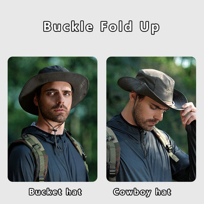 Men Bucket pălărie scrisoare de broderie etichetă din piele cowboy pălărie impermeabilă exterioară exterioară capac de pescuit ușor 8cm brim anti-uv pălărie de soare
