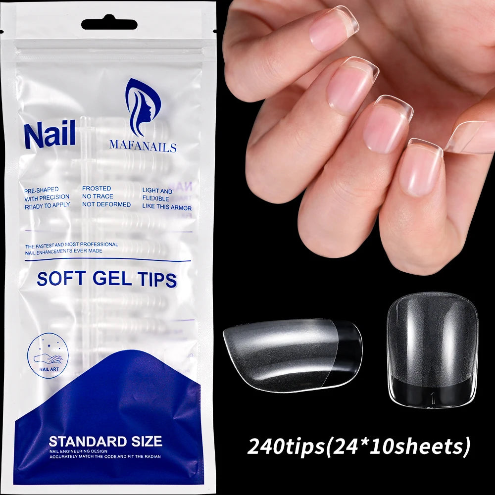 100Pcs Light Pink Press on Nails Short Medium Square Wearable Fake Nails Tips 10 sizes Full Cover False Nails Finger Decoration