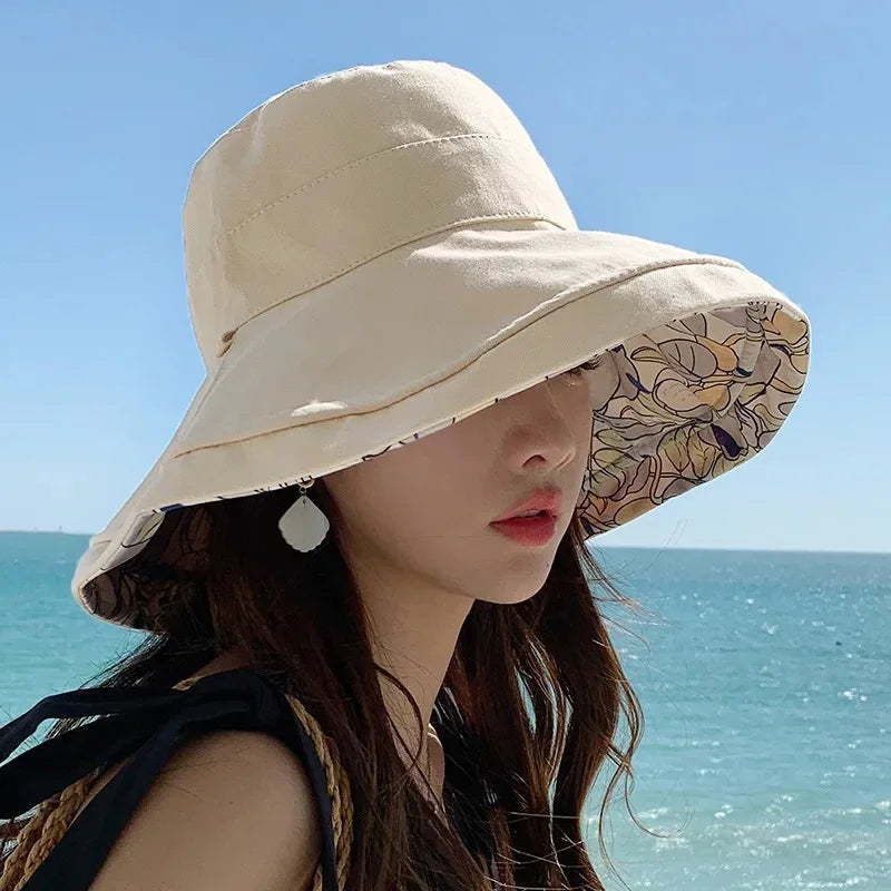 Women's Fishing Cap Summer Sun Protection Full Face with Windproof Rope New Summer Large Brim Spring Autumn UV Protection Hat