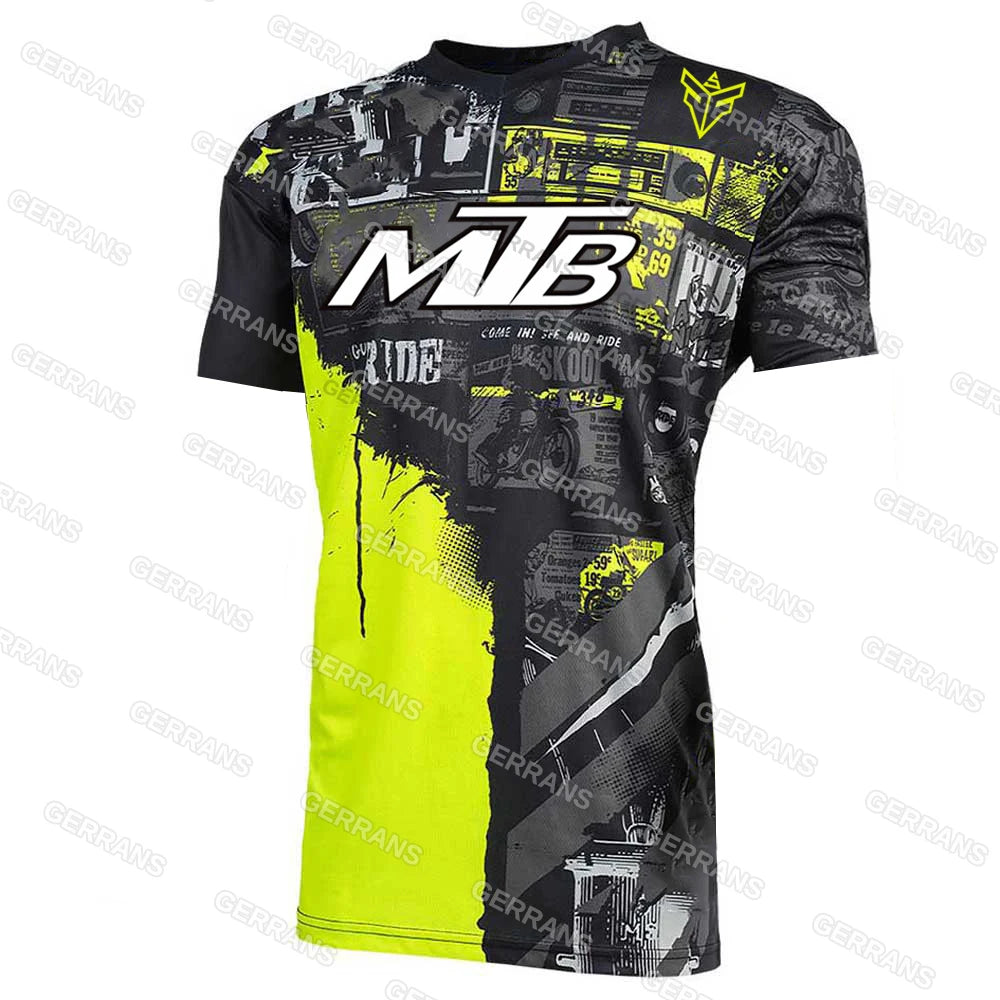 Ggrrans mtb Jerseys Mountain Bike MTB Shirts Offroad  short sleeve Motorcycle Motocross Sportwear Racing Bike Cycling Clothing
