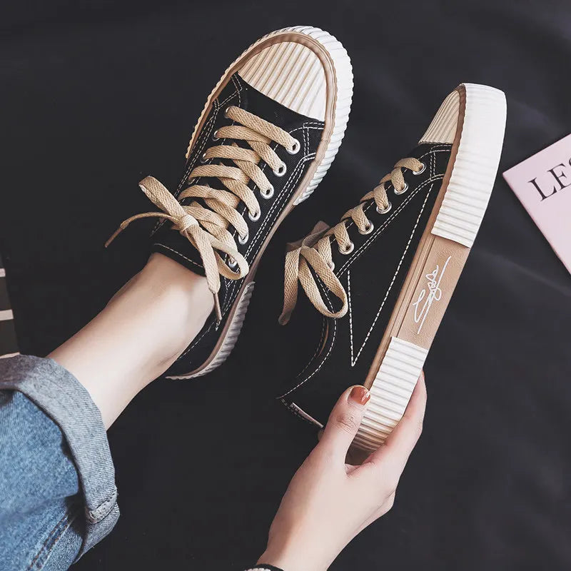 Kvinnor dukskor mode sneakers unisex ny avslappnad vulkanisera skor kvinna mode loafers hög kvalitet 3 gånger vulkanisering