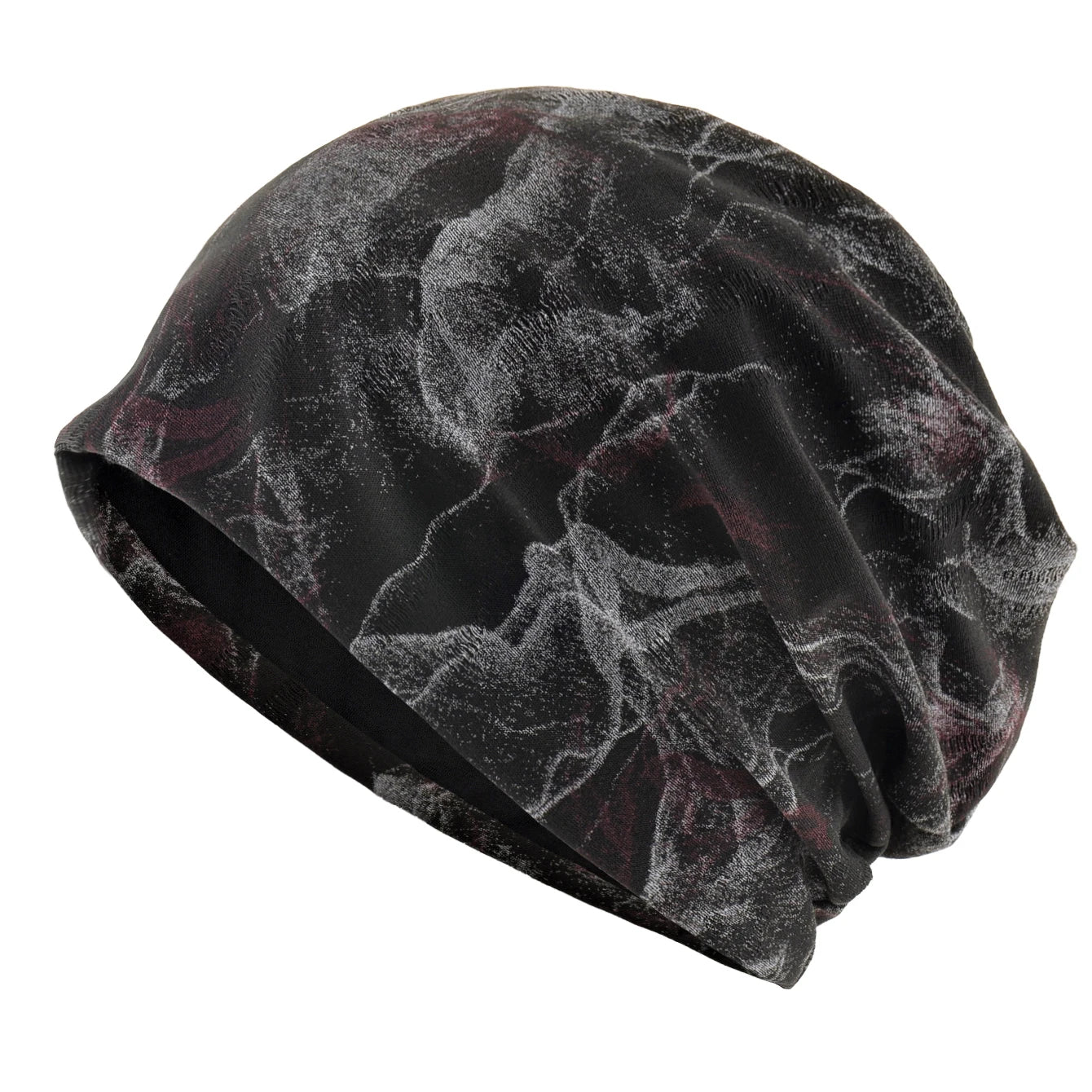 Unisex Chinese-Style Marbled Print Beanie Hat Men Women Loose Style Slouchy Bonntet Cap Spring Autumn Outdoor Casual Sport Hats