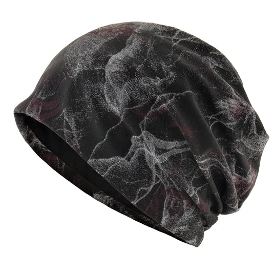 Unisex Chinese-Style Marbled Print Beanie Hat Men Women Loose Style Slouchy Bonntet Cap Spring Autumn Outdoor Casual Sport Hats