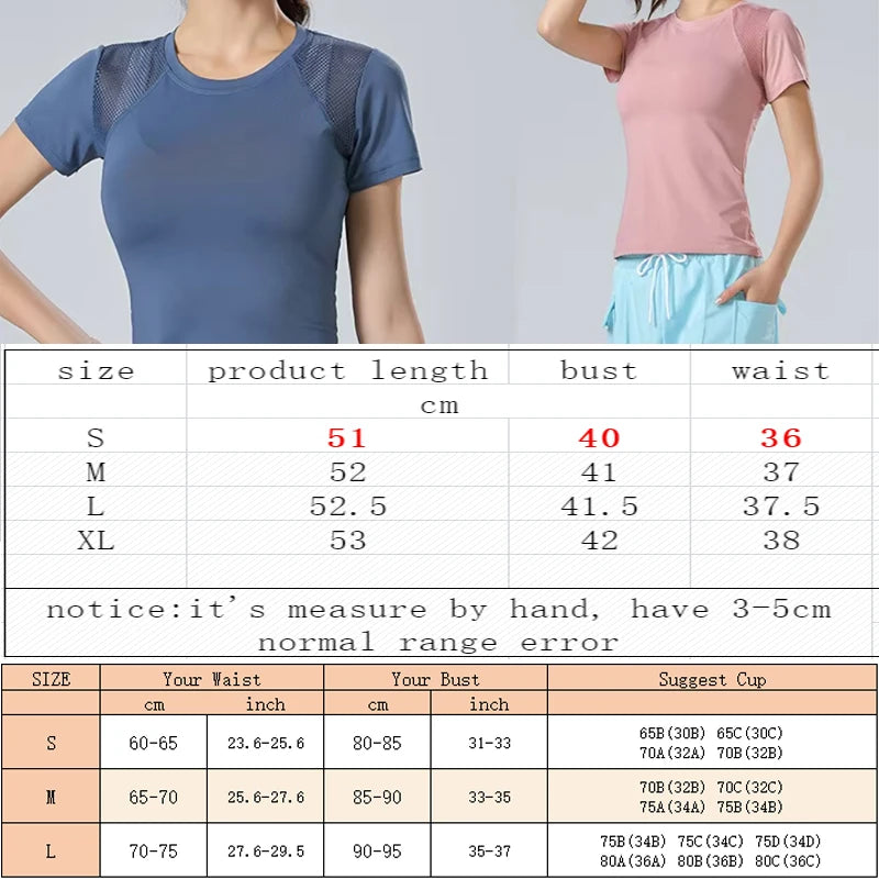 Pofybofy Mesh Stitching Reflectiv Strip Back Dry Dry Elastic Elastic Respirabil de bază cu mânecă scurtă cu mânecă Yoga Tricou Femei Gimnastică Fitness Top
