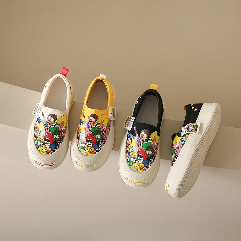 Plataforma de mujeres zapatos vulcanizados 2024 Mujer nueva gruesa Suele de mocasines Fashion Graffiti zapatillas para al aire libre zapatos deportivos