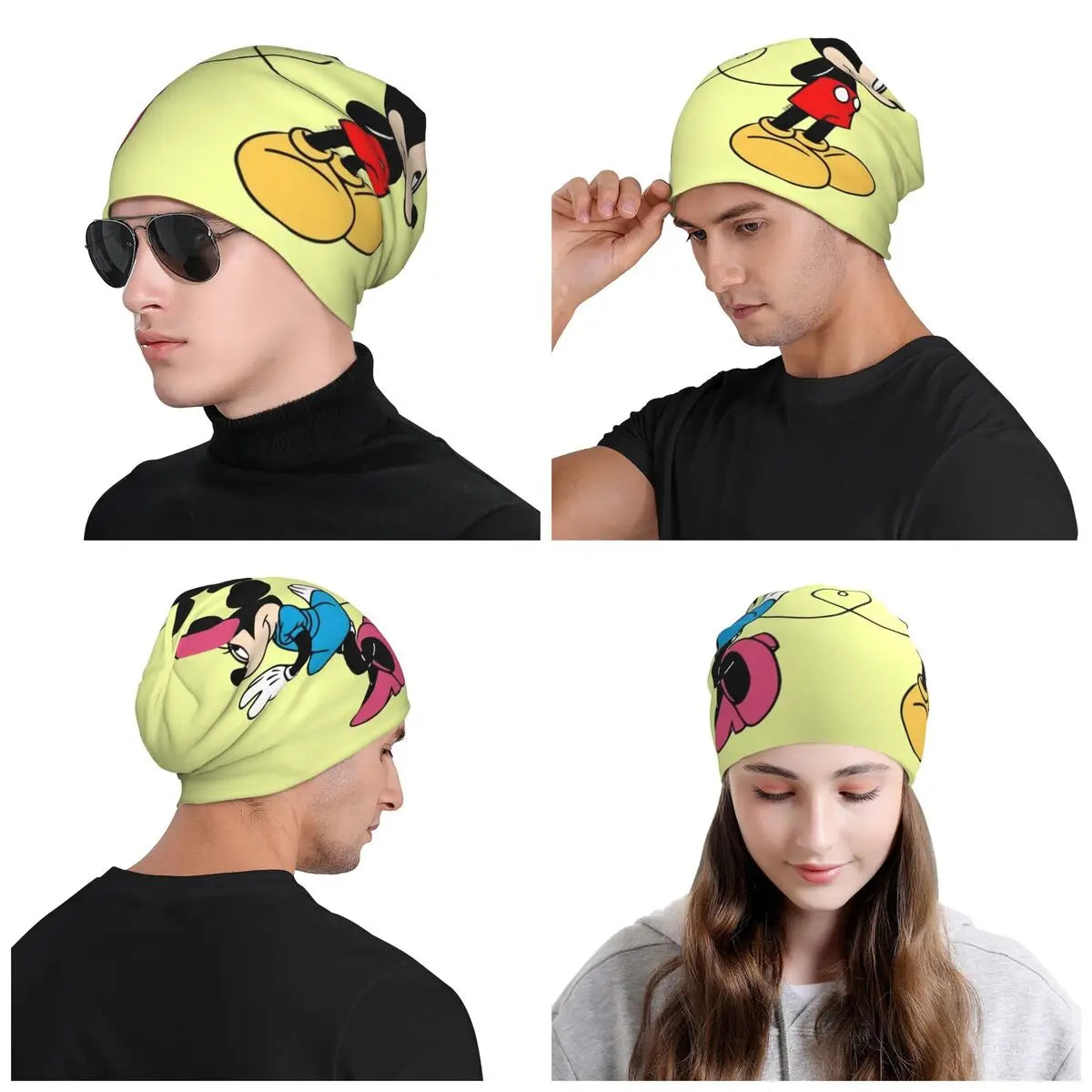 Disney Mickey Mouse Minnie Skullies Beanies Caps For Men Women Unisex Street Winter Warm Knitting Hat Adult Bonnet Hats
