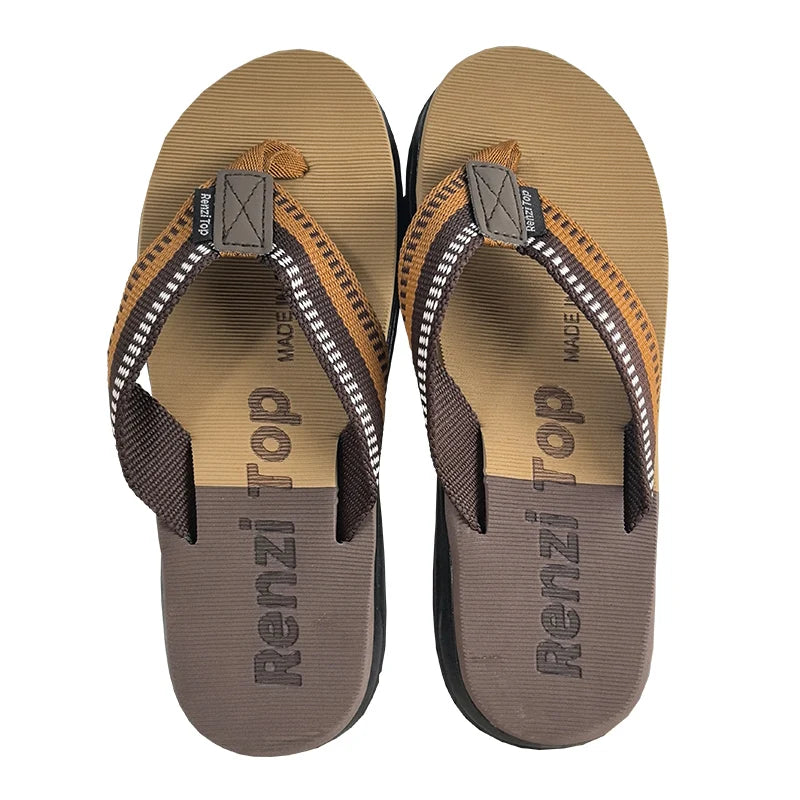 [Lang Yun] Summer Man Flips Flops Brepwant confortable Chaussures de plage confortables Slippées de maison pour hommes
