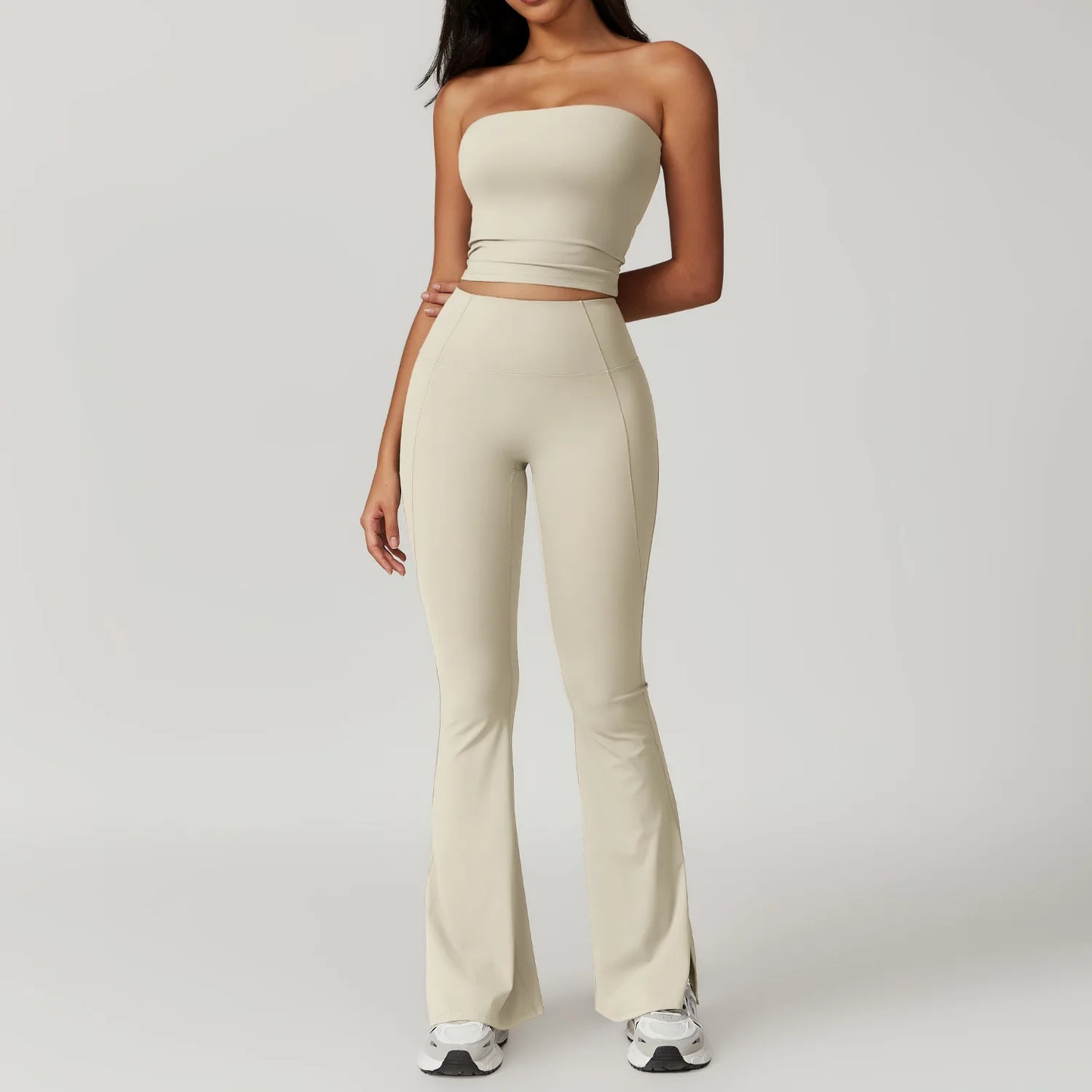 Women's Clothes 2pcs Gym Yoga Suit Sports Set Workout Tracksuit Breathable Sexy Bra Fitness Bell-bottoms Leggings Athletic Wear
