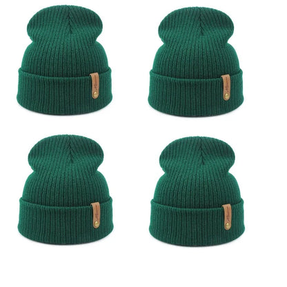 Brand Oohmy Knitted Hats for Men Women, Skullies Caps, Warmer Bonnet, Casual Cap, Monochromatic, Male and Female, Winter, 2024