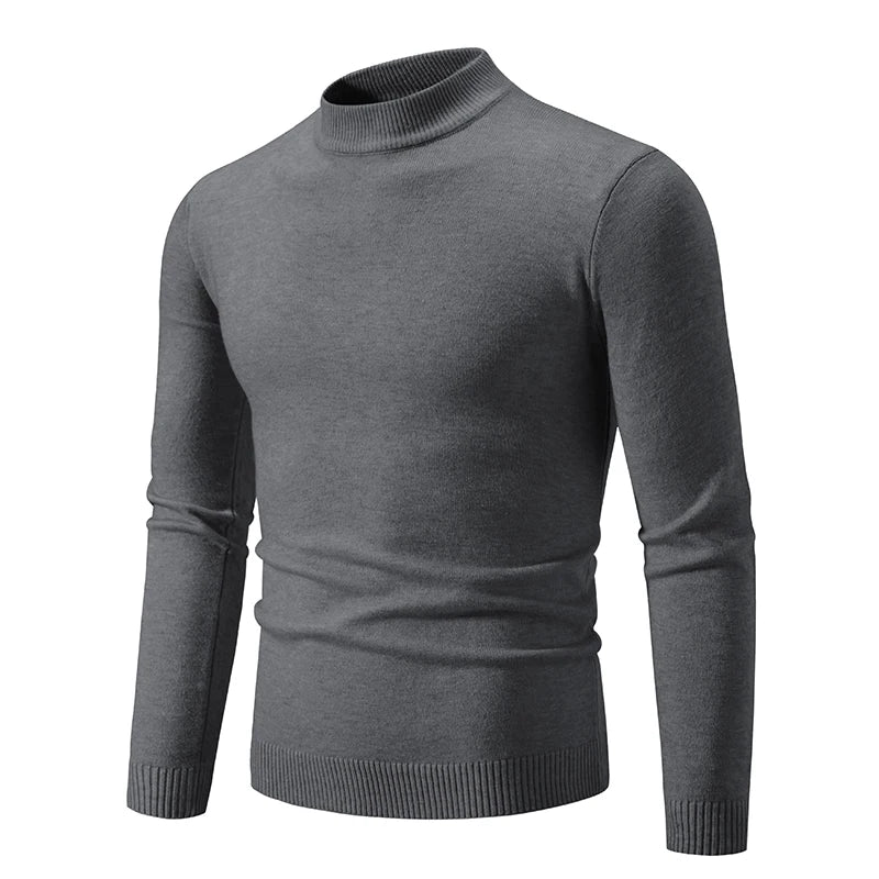 Ny Autumn Winter Designer Fashion Half Turtleneck Sticked tröja Högkvalitativ herr Casual Solid Color Warm Woman Sweaters