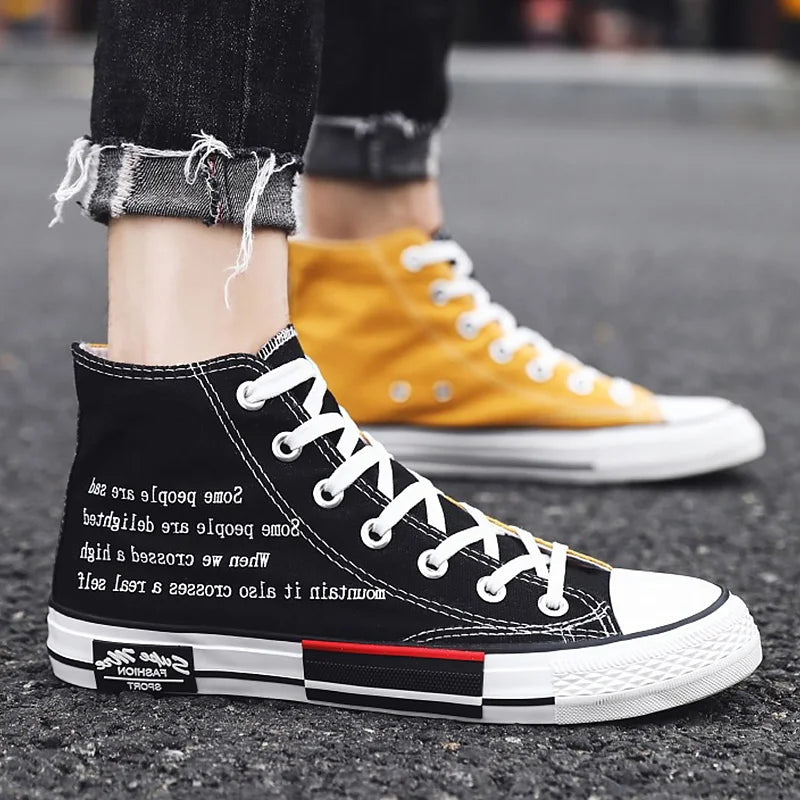 High Top Men's Sport Shoes Summer striga strigaskór hönnuður Tvíhliða espadrilles Vulcan Shoes Lúxus strigaskór