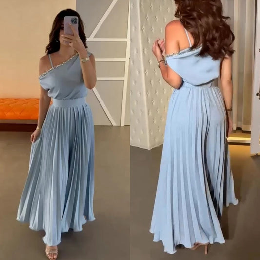 Персонализиран Jiayigong S Beading Draped Evening A-Line A-Line One-RaneLer Bespoke Повод Рокля Дълги рокли