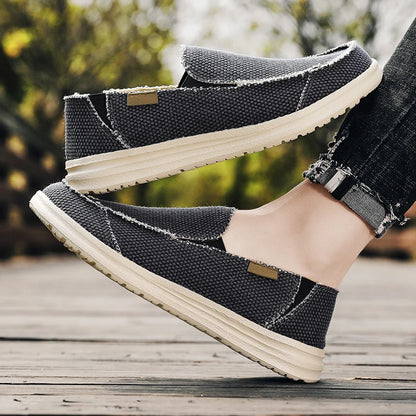 Summer Denim Canvas Uomini Scarpe casual traspiranti Sneaker non slittanti per estesi comodi scarpe da guida comodi mocassini da uomo di grandi dimensioni 39-47