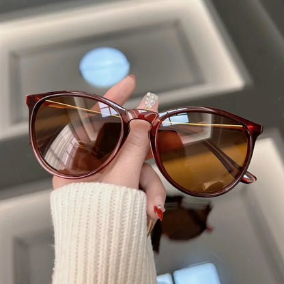 Mode ronde zonnebrillen mannen merkontwerper vintage zonnebrillen mannelijke zwarte retro kat oogframe buiten rijden oculos de sol oculos de sol