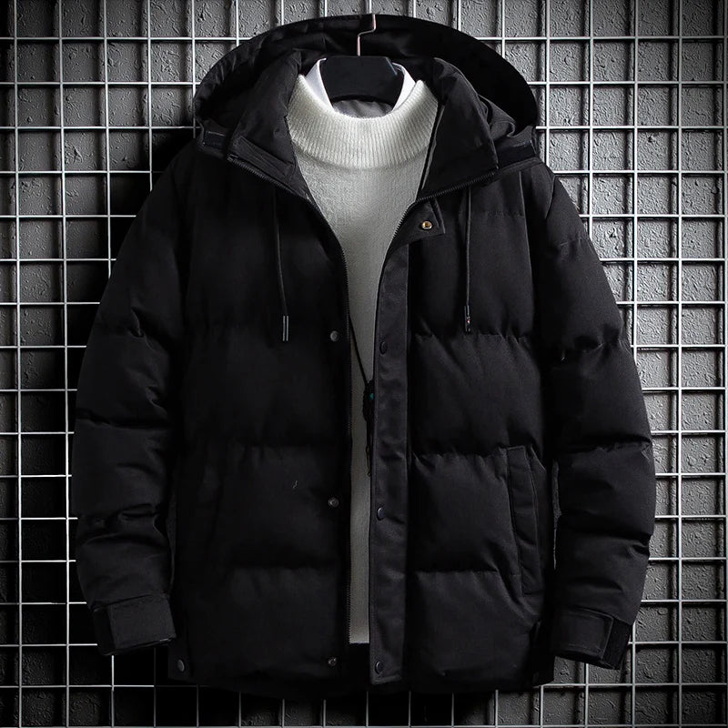 Langhylse Solid Warm Parkas Cardigan Outdoor Men Autumn Winter Jacket Waterproof Hoodie Outerwear Fashion Sportswear Coat Tops
