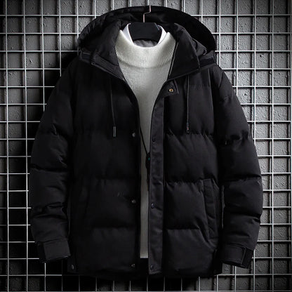 Langhylse Solid Warm Parkas Cardigan Outdoor Men Autumn Winter Jacket Waterproof Hoodie Outerwear Fashion Sportswear Coat Tops