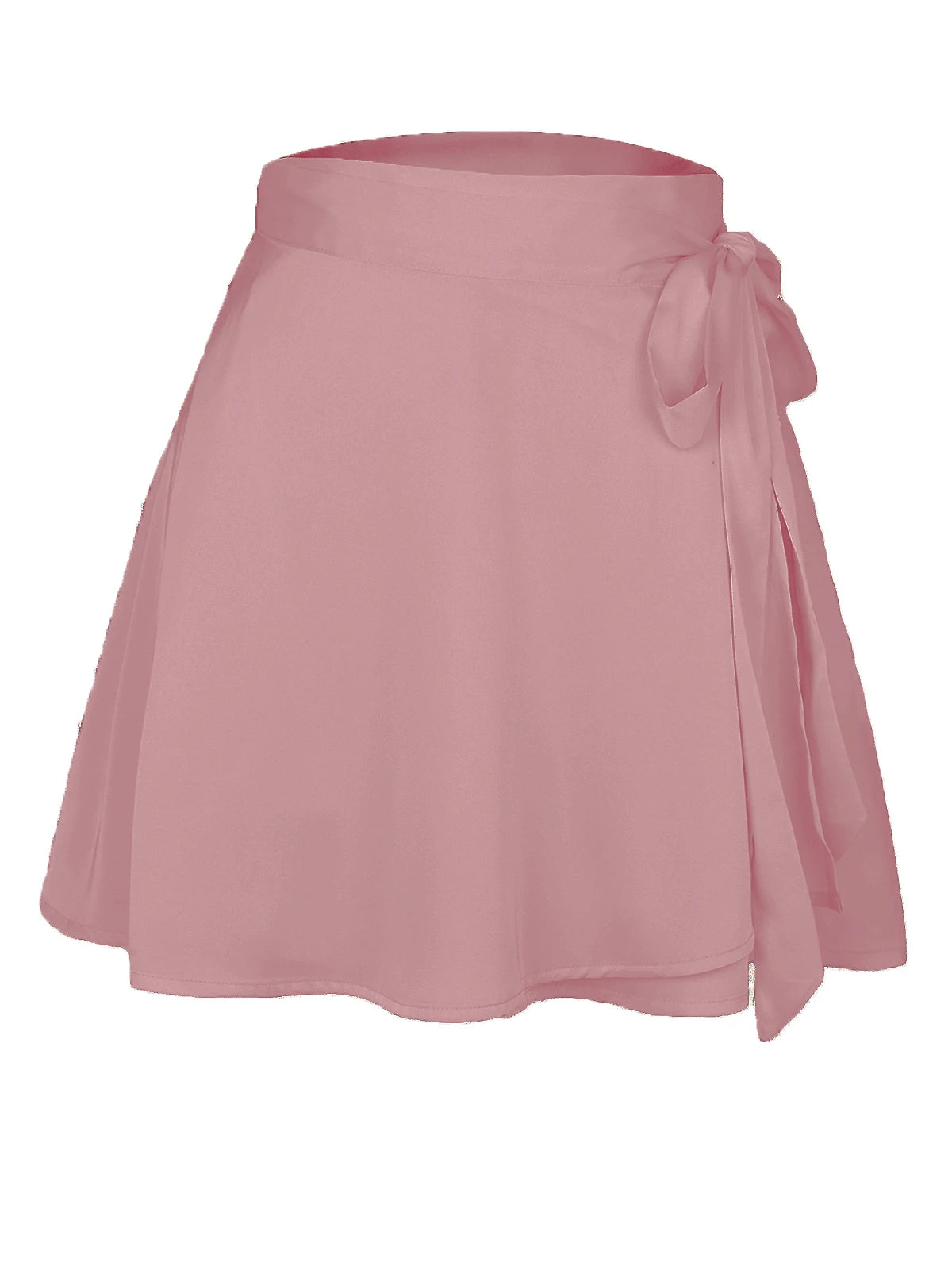 Wrap Green Satin Mini Skirt WomenRuffle Black Vintage Style Korean SilkPink Skirts Short Kawaii Lolita ClothingSummer Beach