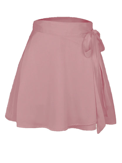 Wrap Green Satin Mini Skirt WomenRuffle Black Vintage Style Korean SilkPink Skirts Short Kawaii Lolita ClothingSummer Beach