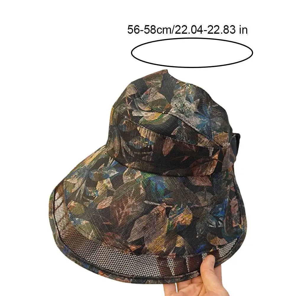 Women's Korean Style Large Brim Sun Hat Fisherman Hat Windproof Elegant Outdoor Sun Protection Comfortable Straw Hat