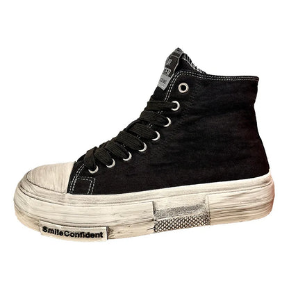 Nouvelles chaussures en toile vintage Man High Top Plateforme Skateboard Chaussures Hommes Streetwear Streetwear Men Vulcanize Chaussures Zapatillas de Lona
