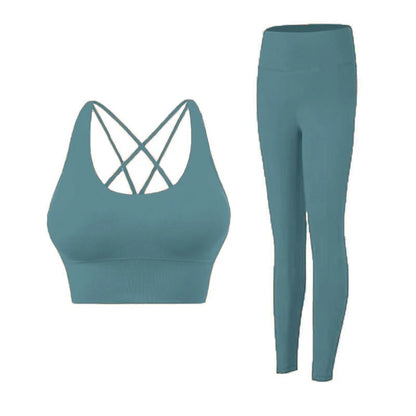 2 Piece Yoga Clothes Women's Tracksuit Athletic Wear Pilates Fitness Suit Gym Workout Push Up Clothes Sports Leggings Suit👖👖