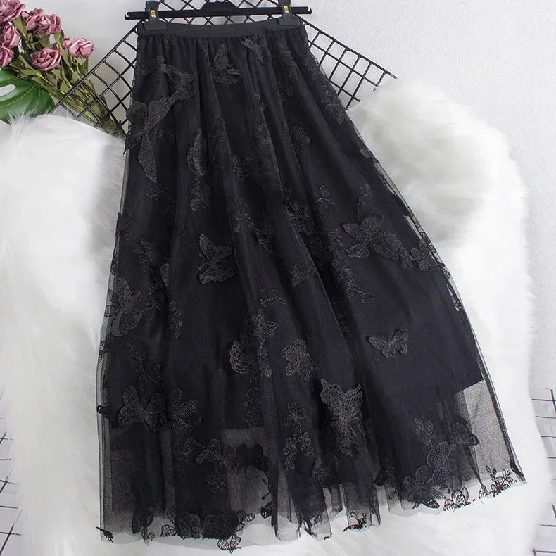 Woman Clothing Casual Elegant Summer Embroidery Streetwear Party Y2k Skirt Fashion Clothes Vintage Long Skirt Ethnic Style