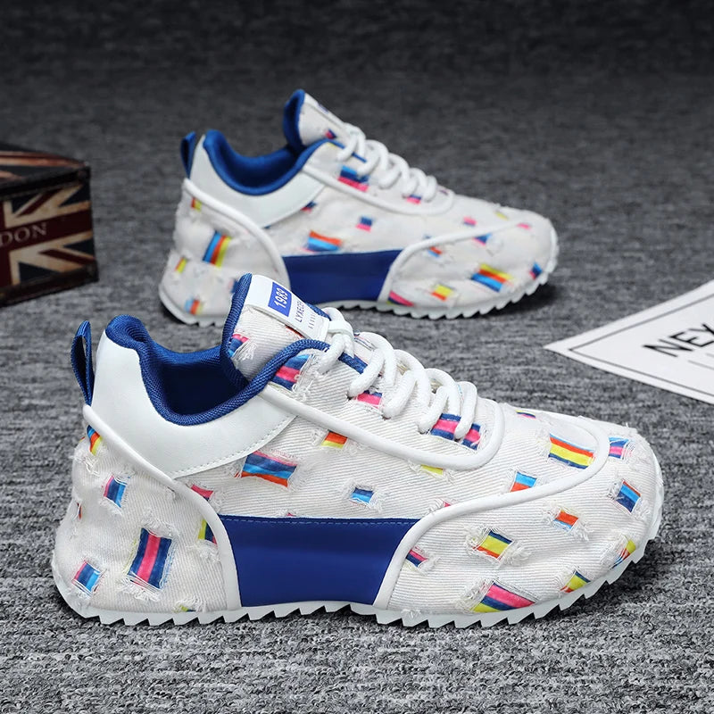 Canvas shoes Men's shoes summer breathable casual flat shoes trend all match sports sense letter cloth shoes round head fashion