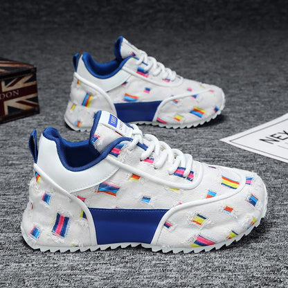 Canvas shoes Men's shoes summer breathable casual flat shoes trend all match sports sense letter cloth shoes round head fashion