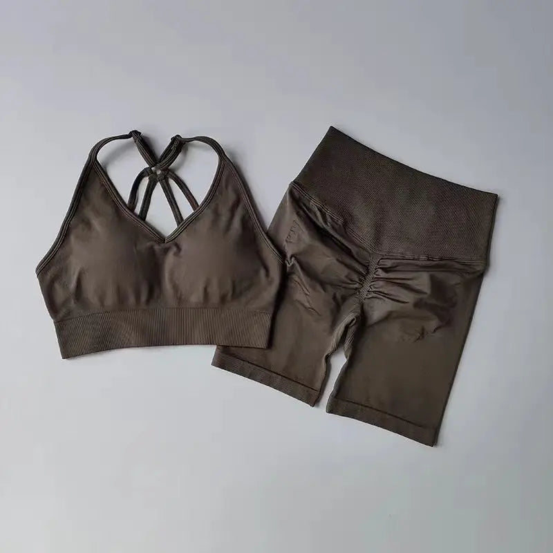 2 PC -uri setează de yoga pentru femei ținute de antrenament cu talie ridicată de gimnastică îmbrăcăminte de gimnastică costume sportive de fitness pentru costum de îmbrăcăminte sportivă
