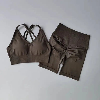 2 PC -uri setează de yoga pentru femei ținute de antrenament cu talie ridicată de gimnastică îmbrăcăminte de gimnastică costume sportive de fitness pentru costum de îmbrăcăminte sportivă