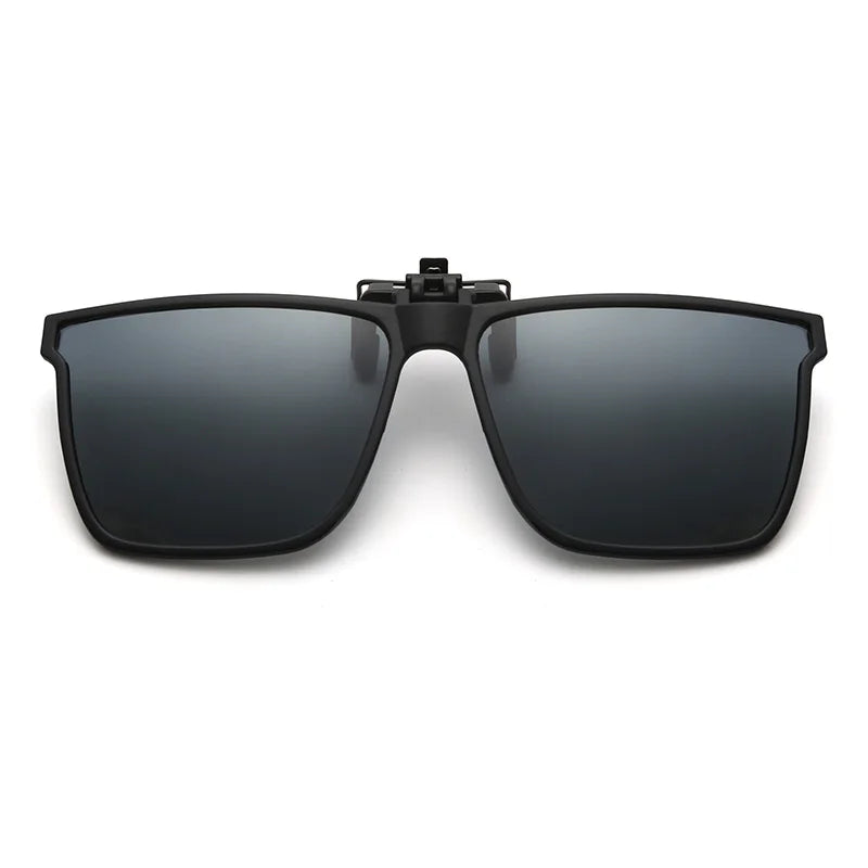 Polarized Flip Up Clip On Sunglasses Men Car Driver Photochromic Goggles Night Vision Glasses Anti Glare Vintage Square Glasses
