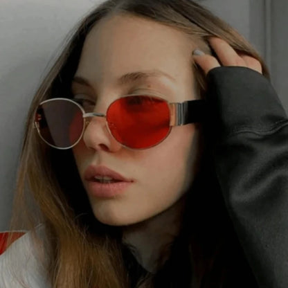 Fashion Oval Sunglasses Women Retro Trend Outdoor Metal Sun Glasses High Quality Classic Men Luxury Brand Eyewear UV400 Goggles