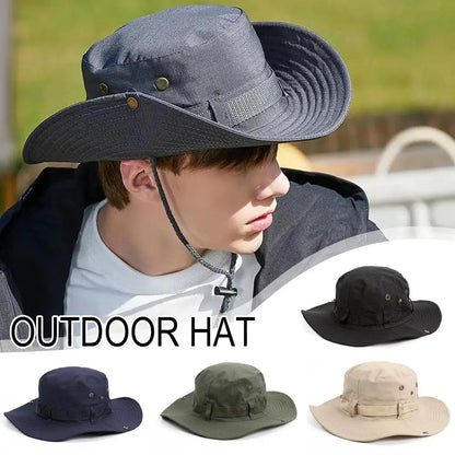 Sunshade Cowboy Bucket Hat Fishing Sun Cap Summer Ultralight Sunscreen for Outdoors Work Camping Hiking Climbing UV Protection