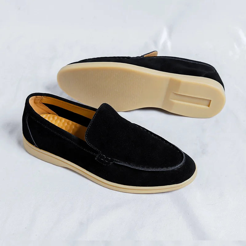 Herren lässige Schuhe Kuh Wildleder echte Leder Männer Klassische Britenstil -Ladung Moccasins Herren Leichte bequeme Fahrflats