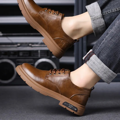 British Platform Leather Derby Shoes for Men Designer Soft-Soled Business Men's Dress Shoes Fashion Light Male Wedding Shoes