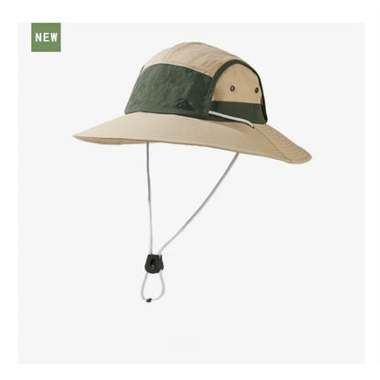 Big Brim Color Blocking Outdoor Sunscreen Mountaineering Cap  Waterproof Fisherman's Hat Men's Riding UV Sun Hat Camping