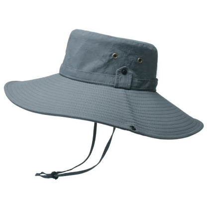 Men's Waterproof Fabric Mountaineering Hat Male Anti-UV Sun Hats Outdoor Fishing Cap Wide Brim Caps Bucket Hat Boonie Hat Gorros